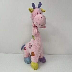 Gabitoy Pink Giraffe Plush Rattle Baby Stuffed Animal Toy 12" nursery comfort